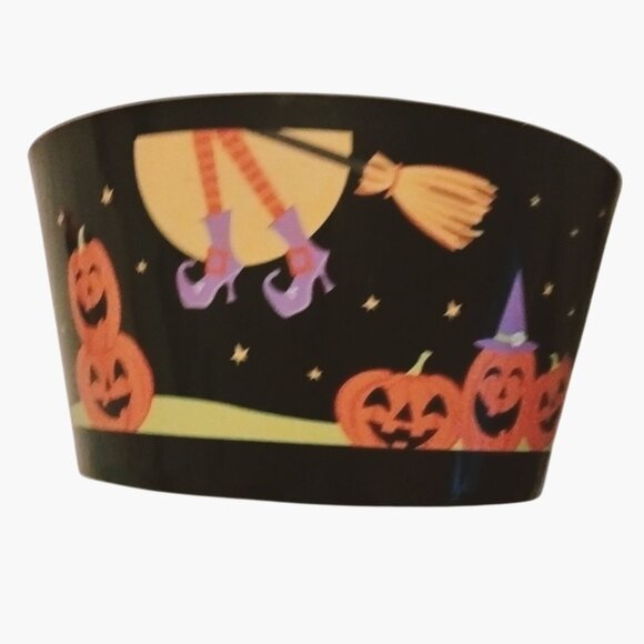 Halloween Candy Bowl Trick Or Treat Witch Pumpkins RIP Black Plastic - Picture 1 of 7